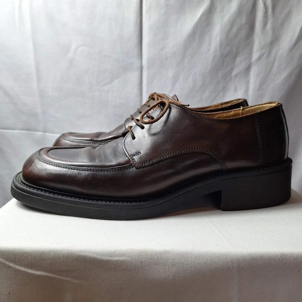 SKECHERS Collection Lace-Up Oxford Shoe Mens Sz 10M Brown Leather 90s Y2K Grunge